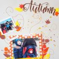 Autumn page hand stitch for scrapbooking