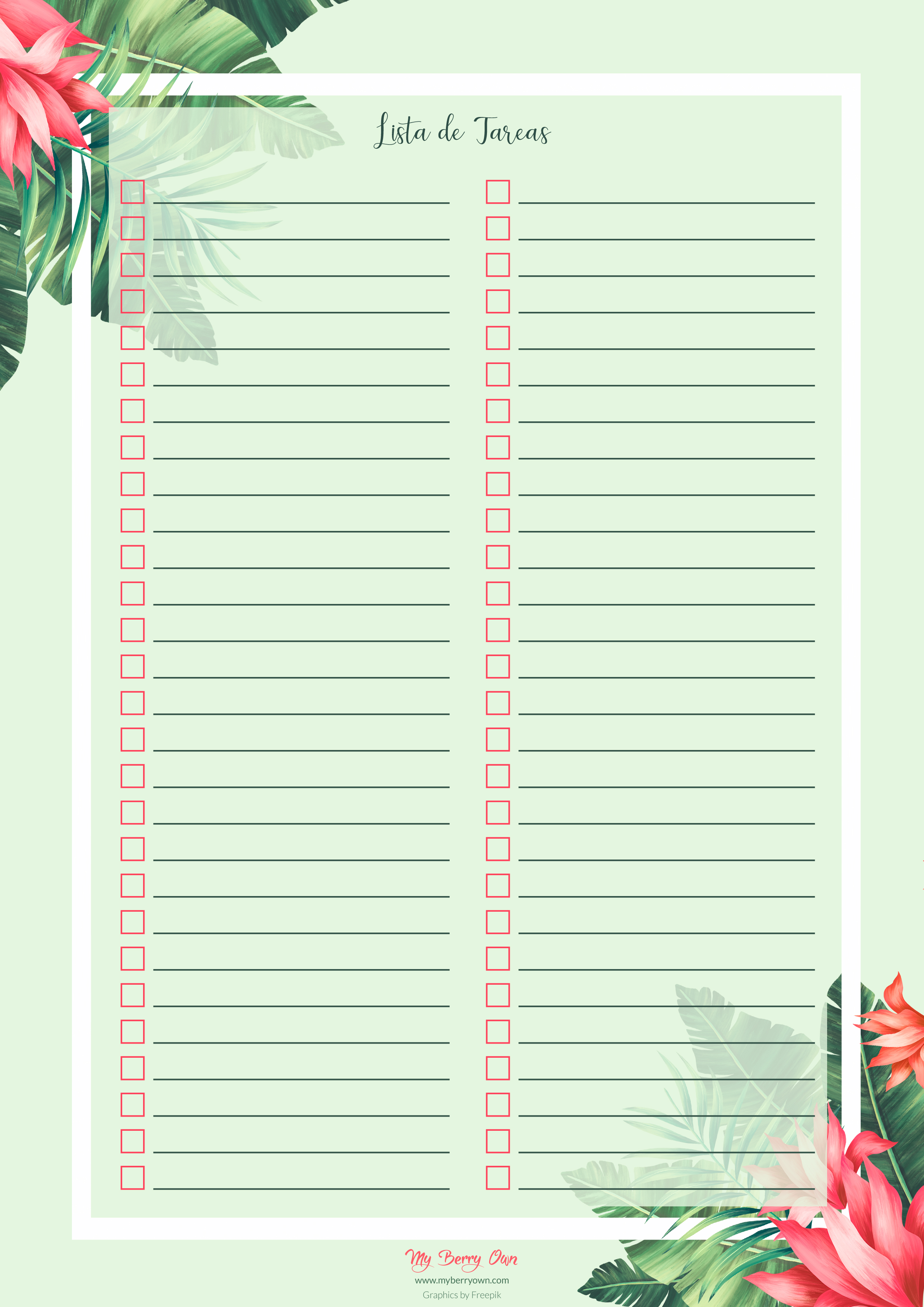 Lista de tareas tropical