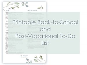 Post-vacational and Back-to-School To-Do List