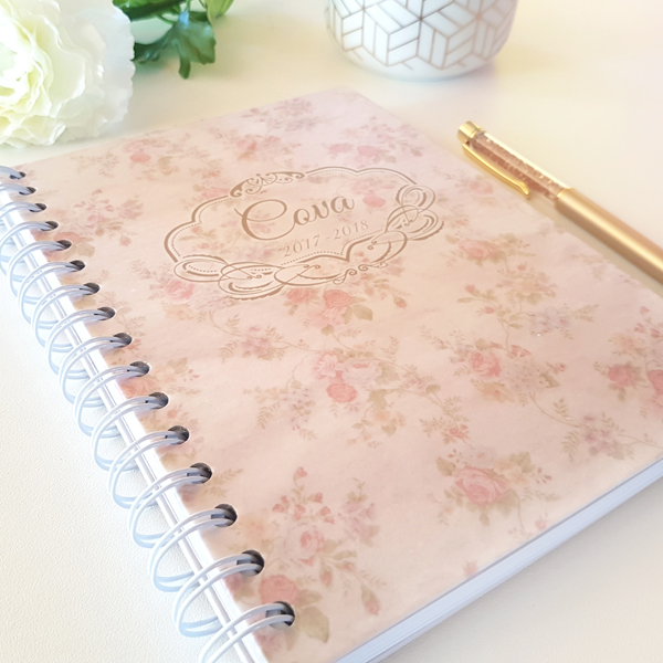 Agenda vintage flores detalle