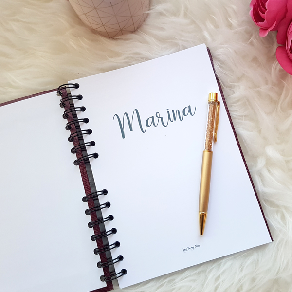 Planner first page customized name