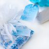 Etiquetas navidad azul copo de nieve